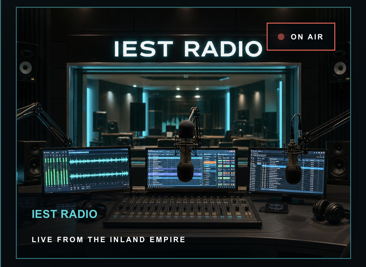 IEST Radio studio — live from the Inland Empire